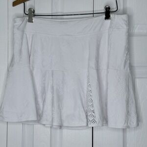 LILLY PULITZER Skort Women L White Lined Luxletic Coquina Tennis Golf